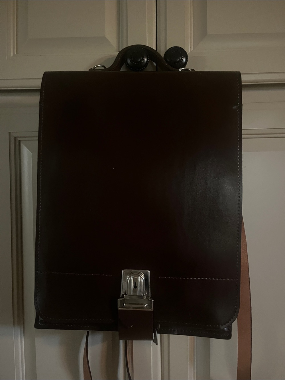 Brown Leather Crossbody Laptop bag